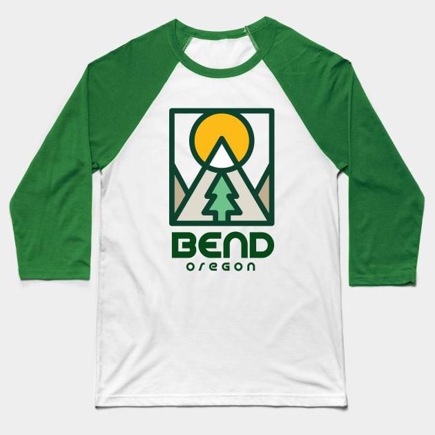 Bend Oregon Mountains Baseball T-Shirt by PodDesignShop